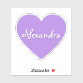 Gepersonaliseerde Grote Paarse Hartnaam Sticker