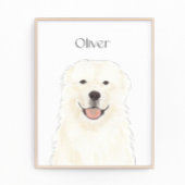 Gepersonaliseerde Grote Pyreneeën Hondenkunst Foto Afdruk