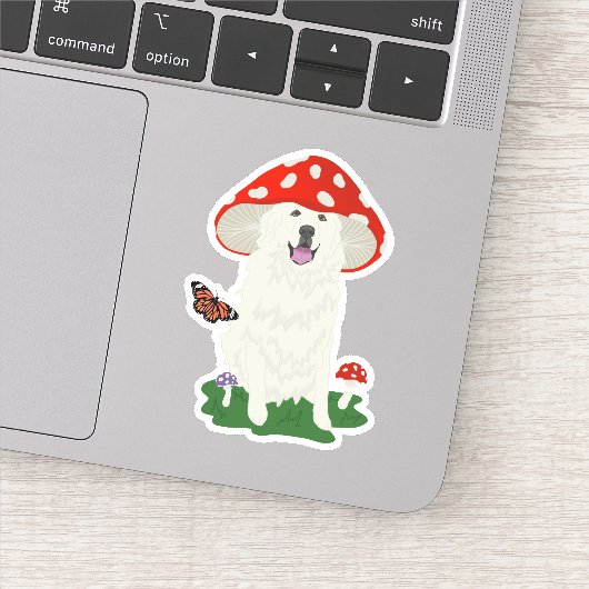 Gepersonaliseerde Grote Pyreneeën Sticker (Detail)