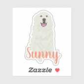 Gepersonaliseerde Grote Pyreneeën Sticker (Vel)