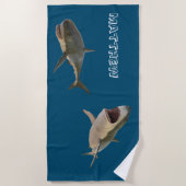 Gepersonaliseerde grote witte haai strandlaken (Voorkant)