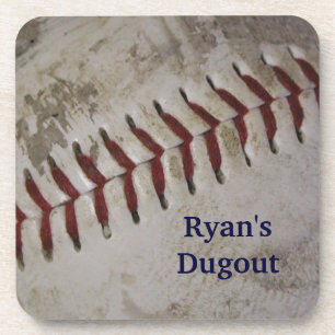 Gepersonaliseerde Grunge Baseball Onderzetters - S