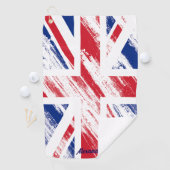 Gepersonaliseerde Grunge Vlag van het Verenigd Ko Golfhanddoek (Insitu)