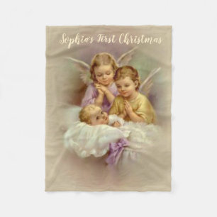 Gepersonaliseerde Guardian Angel Cherubs-baby in d Fleece Deken