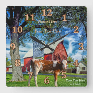 Gepersonaliseerde Guernsey Cow en Boerderijen klok