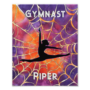 Gepersonaliseerde Gymnastiek Halloween Spiderweb Foto Afdruk