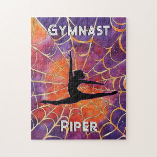 Gepersonaliseerde Gymnastiek Halloween Spiderweb Legpuzzel