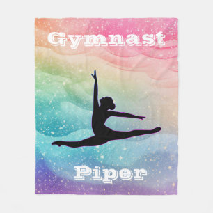 Gepersonaliseerde Gymnastiek Rainbow Wave Fleece Deken