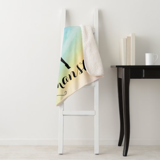 Gepersonaliseerde Gymnastiek Regenboog Gradient Sherpa Deken (In situ)