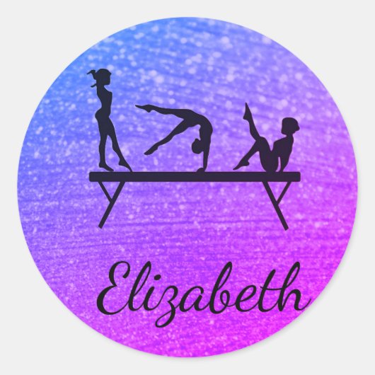 GEPERSONALISEERDE GYMNASTIEK VIERKANTE STICKERS (Voorkant)