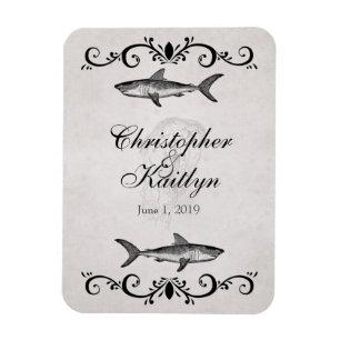 Gepersonaliseerde haai en kwal bruiloft magneet