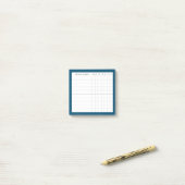 Gepersonaliseerde Habit Tracker in Ocean Blue Post-it® Notes (Op bureau)