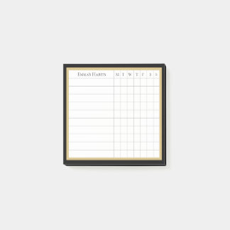 Gepersonaliseerde Habit Tracker in zwart & kaki Post-it® Notes