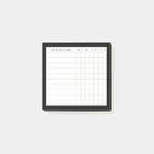 Gepersonaliseerde Habit Tracker in zwart-wit Post-it® Notes (Voorkant)