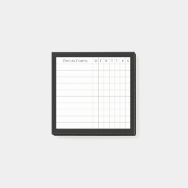 Gepersonaliseerde Habit Tracker in zwart-wit Post-it® Notes