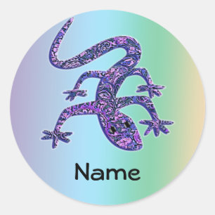 Gepersonaliseerde hagedis / gekko / salamander Sti Ronde Sticker