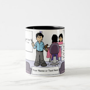 Gepersonaliseerde hairdresser - Mannelijke Cartoon Tweekleurige Koffiemok