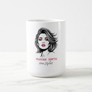 Gepersonaliseerde Hairstylist met Glam Beauty Face Koffiemok