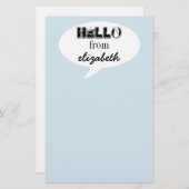 Gepersonaliseerde Hallo Briefpapier (Voorkant / Achterkant)