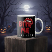 Gepersonaliseerde Halloween Bite Me Vampire Lips Magische Mok