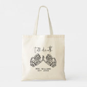 Gepersonaliseerde Halloween bruiloft tot de dood C Tote Bag (Achterkant)