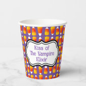 Gepersonaliseerde Halloween Crazy Candy Corn Papieren Bekers (Voorkant)