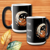 Gepersonaliseerde Halloween Fox en Ghost Magische Mok