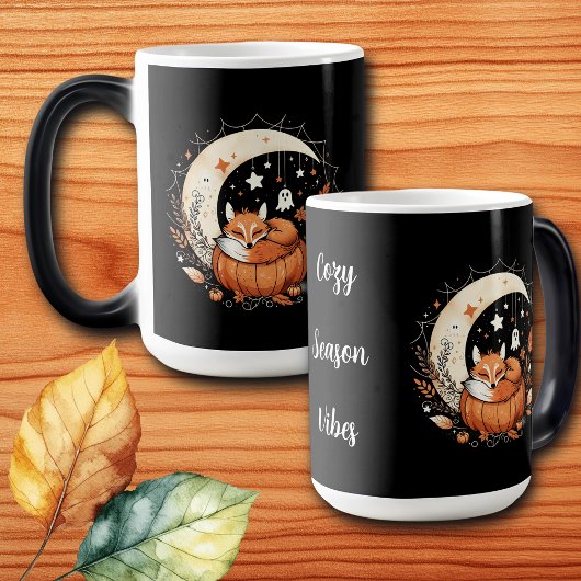 Gepersonaliseerde Halloween Fox en Ghost Magische Mok