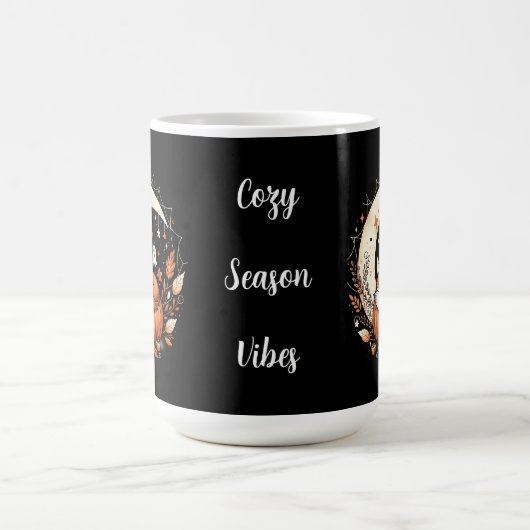 Gepersonaliseerde Halloween Fox en Ghost Magische Mok (Midden)