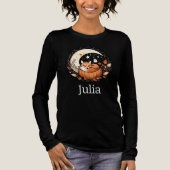 Gepersonaliseerde Halloween Fox en Ghost Tri-Blend Shirt (Voorkant)