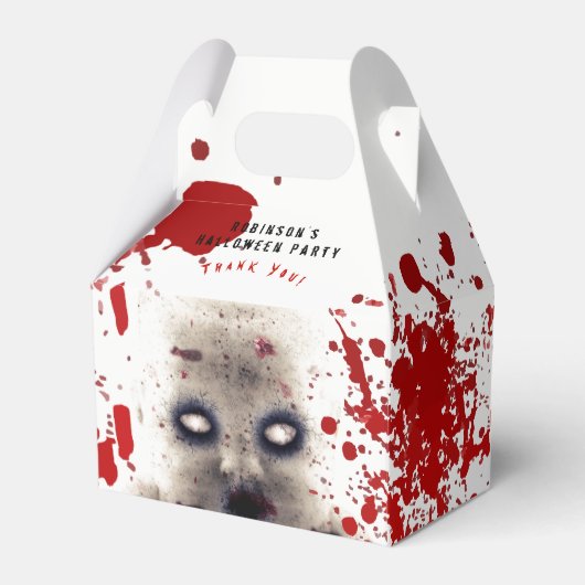 Gepersonaliseerde HALLOWEEN Gable Box CREEPY DOLL Bedankdoosjes (Voorkant Zijde)
