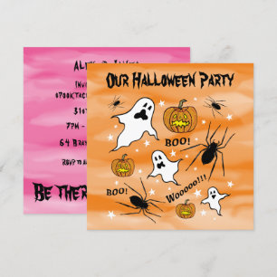 Gepersonaliseerde Halloween Geesten, Pompoenen en  Kaart