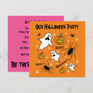 Gepersonaliseerde Halloween Geesten, Pompoenen en  Kaart