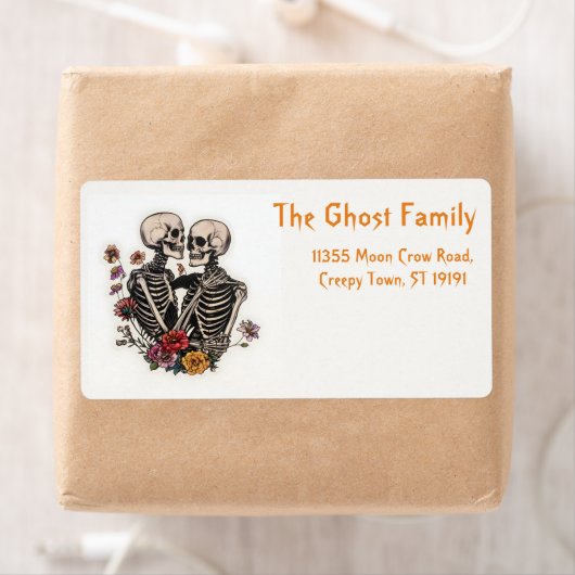 Gepersonaliseerde Halloween Ghosts Pumpkin Etiket (Insitu)