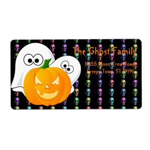 Gepersonaliseerde Halloween Ghosts Pumpkin Etiket