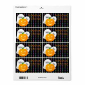 Gepersonaliseerde Halloween Ghosts Pumpkin Etiket (Full Sheet)