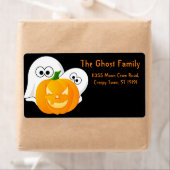Gepersonaliseerde Halloween Ghosts Pumpkin Etiket (Insitu)