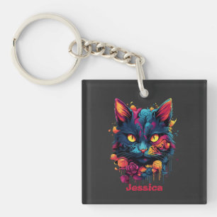 Gepersonaliseerde Halloween/Heks/Tovenaar/Gothic C Sleutelhanger