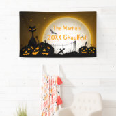 Gepersonaliseerde Halloween Party Banner Cat Pumpk (Insitu)