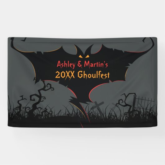 Gepersonaliseerde Halloween Party Banner Scary (Horizontaal)