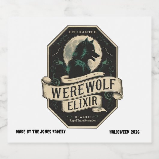 Gepersonaliseerde Halloween Party Drank-Weerwolven Bier Etiket (Enkel label)
