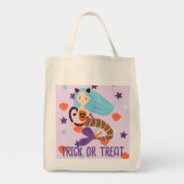 Gepersonaliseerde Halloween Pastel Zeemeermin Kat Tote Bag (Voorkant)