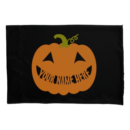 Gepersonaliseerde Halloween Pumpkin Kussensloop (Voorkant)