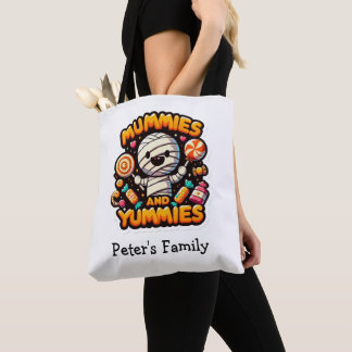 Gepersonaliseerde Halloween Pun Schattigee Mummy C Draagtas