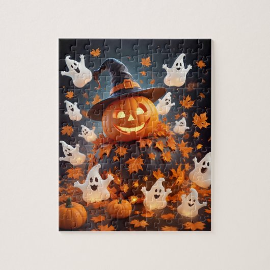 Gepersonaliseerde Halloween Puzzel – Geesten, Pomp Legpuzzel (Verticaal)