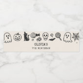 Gepersonaliseerde Halloween Skeleton & Ghost Verja Waterfles Etiket (Enkel label)