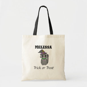 Gepersonaliseerde Halloween Trick of Treating Cat Tote Bag