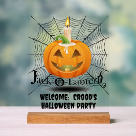 Gepersonaliseerde Halloween welkom Acryl Bord