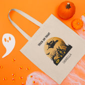 Gepersonaliseerde Halloween Witch Trick or treat Tote Bag