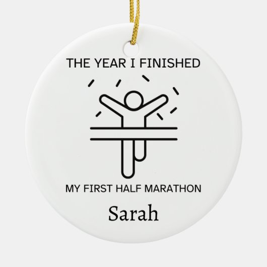 Gepersonaliseerde Halve Marathon Ornament Gift voo (Voorkant)